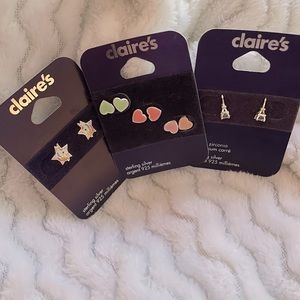 Lot of 5 pairs- Claire’s Sterling Silver Earrings